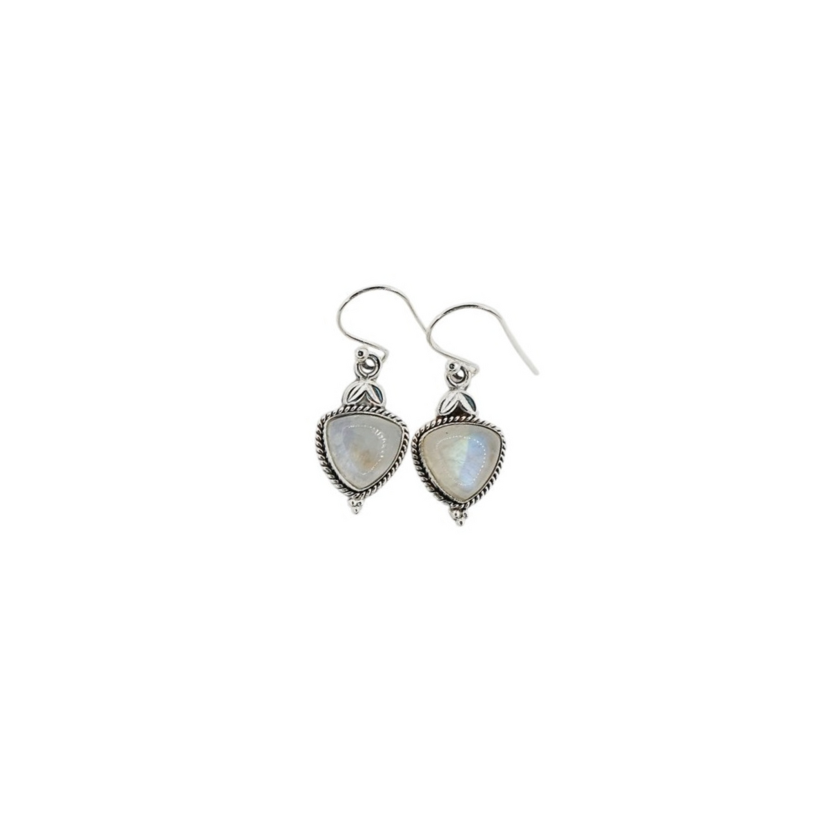 Aros piedra luna corazón