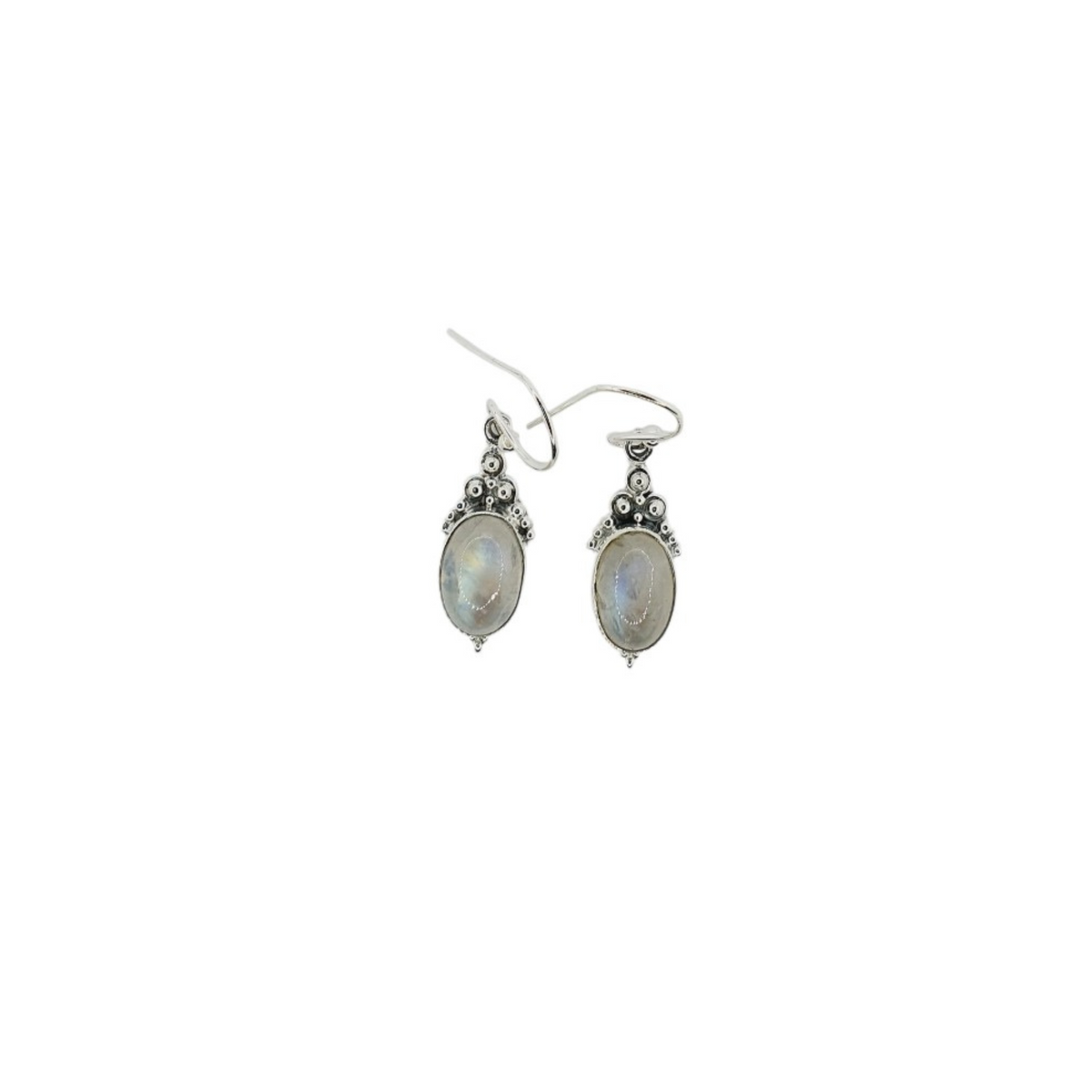 Aros con piedra lunar oval