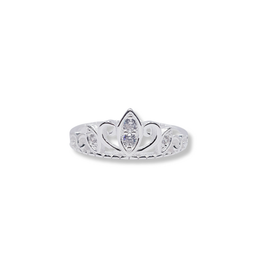 ANILLO CORONA DE MARQUISE CON CIRCONES