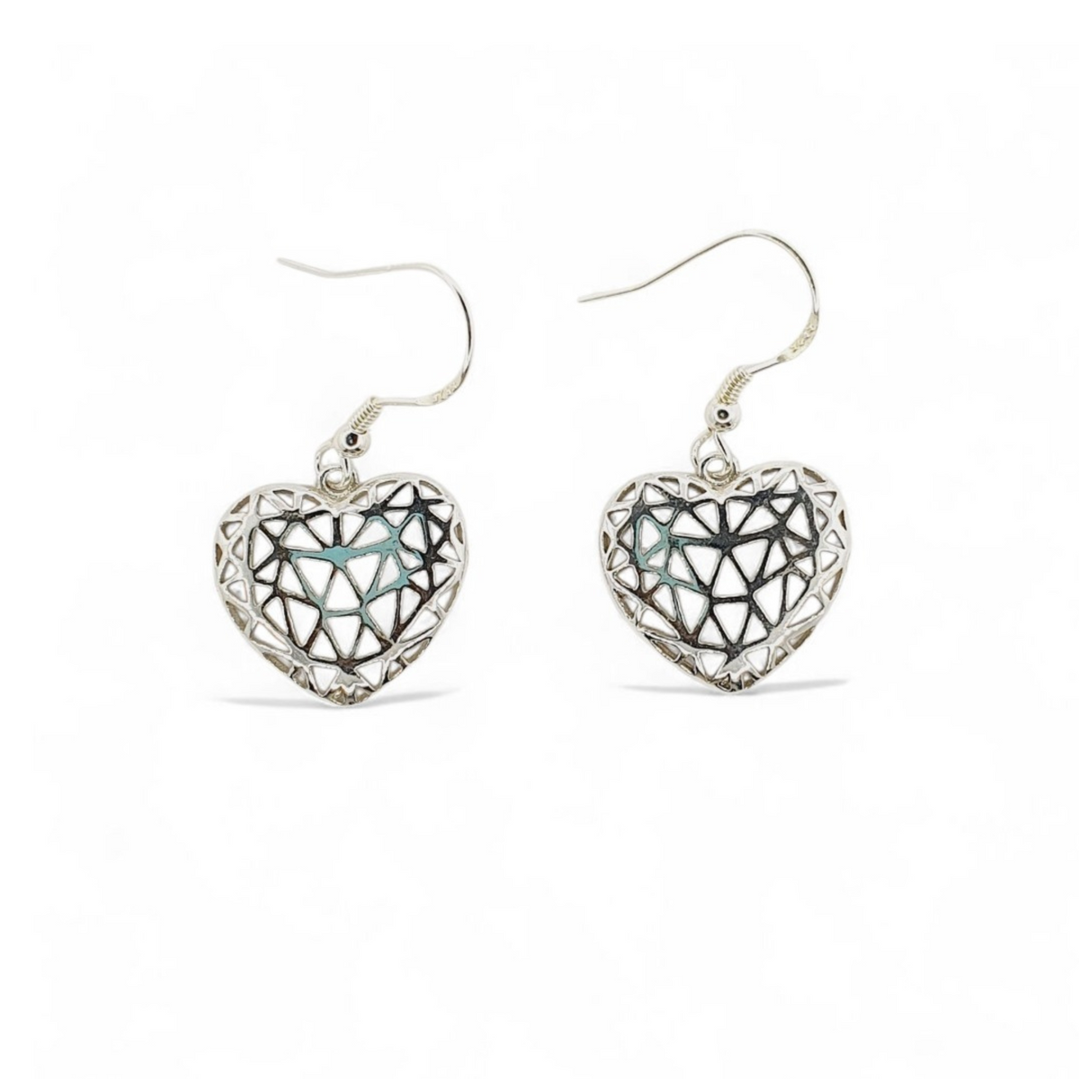 Aros Corazón Geométrico calado