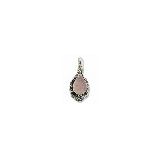 Colgante Gota de Cuarzo Rosa